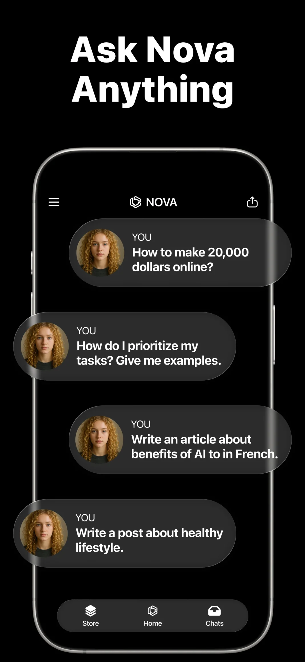 Nova app screen 1